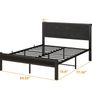 Double Bed Frame with Wooden Storage Shelf Headboard Image 9