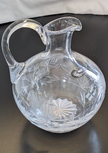 Failte Irish Lead Crystal Jug Peter O Farrell Signed 1983 Hand Cut Ireland 19cm