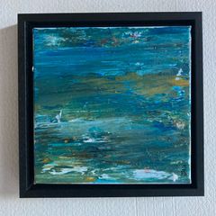 Framed Original Abstract Painting Dublin Seascape   Original Art Gift