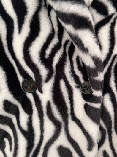 Forever Unique Zebra Print Faux Fur Coat - Size 12 - Like new