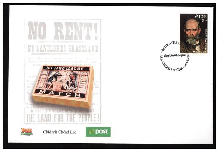2006 Ireland Death Centenary of Michel Davitt Commemorative Stamp An Post First Day Cover (FDC)