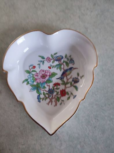 Aynsley Floral 'Pembroke' larger Heart Shaped Trinket Dish