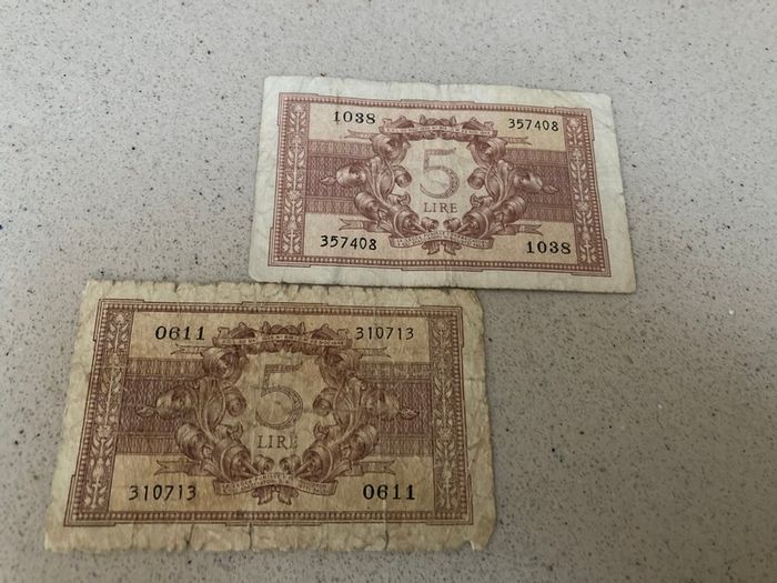 Italy! 5 Lire Banknotes Lot