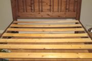 King size Pine bed with two bedside lockers