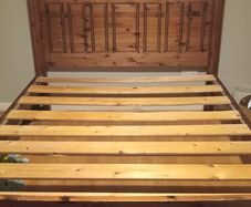 King size Pine bed with two bedside lockers