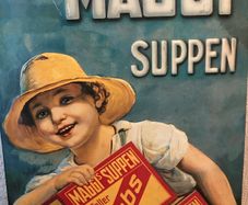 Rare large  Maggis Suppen metal sign