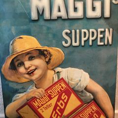 Rare large  Maggis Suppen metal sign