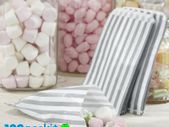 Lot of 200 Silver Candy bags ideal for Xmas, gifts, candy weddings parties candy cart shop small retails and sweet shops SIZE 5x7 inches