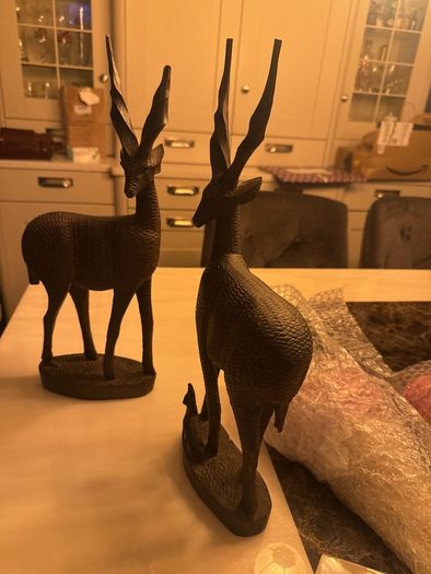 Set of Handcrafted Deer Figurines