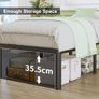 41 cm High Super King Bed Frame, 180 x 200 cm Metal Bed Frame Super King with Rounded Corner Legs Image 5