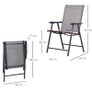 Set of Two Folding Garden Chairs Grey Image 5