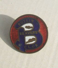 BUTLIN BEAVERS CLUB (Butlin's holiday camps) - junior membership enamel badge (1960's). 23mm diameter. [B]