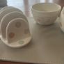 Kitchen Craft Classic Collection Polka Dot Pieces - Large Jug (16 cm talll ) 11 cm diameter bowl, and matching toast rack also suitable as a rack for napkins Image 3