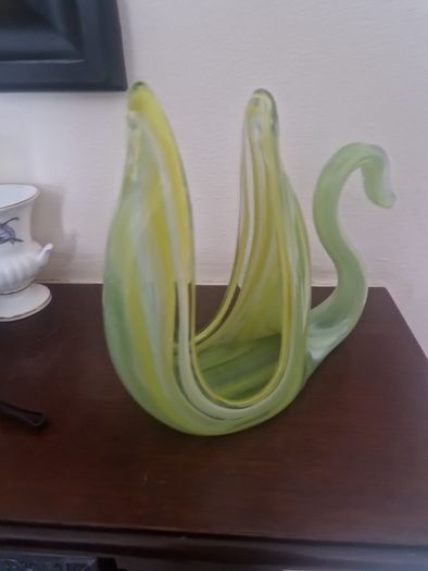 vintage glass swan