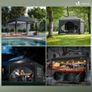 3m x 3m Pop Up Heavy Duty Gazebo with Sides, Central Lock System & 4 Weight Bags & Carry Bag, Marquee Garden Party Tent Outdoor, Grey Image 4