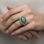 18k Gold Cabochon Jade Statement Ring(13.5 grams) Image 6