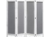 4-Panel Room Divider Grey 140x165 cm Fabric