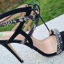 ladies stiletto sandals. Kurt Geiger Carvela size 40. Brand new.black suede effect with faux snake skin detail. Lace up ankle fastening. Very pretty shoe Image 3