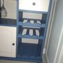 Blue and cream wooden drinks cabinet Image 5