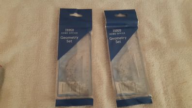 Tesco Geometry Set Square Protractor Ruler