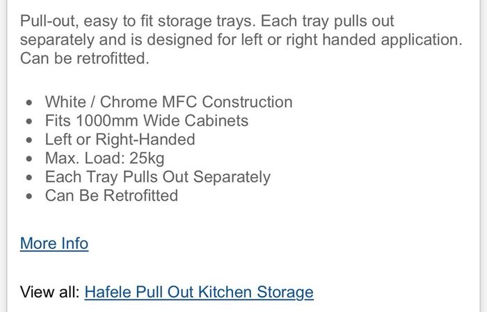 Kitchen corner press pull-out trays
