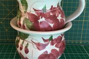 Judy Greene Pottery Fuchsia Range  Milk Jug &amp; Sugar Bowl Set