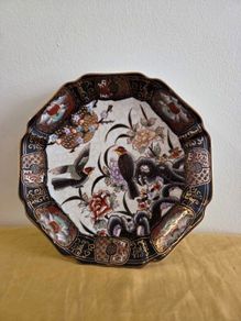 Vintage hand painted Satsuma Love Birds Plate