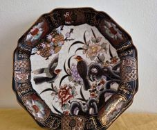 Vintage hand painted Satsuma Love Birds Plate