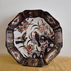 Vintage hand painted Satsuma Love Birds Plate