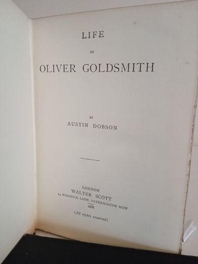 Life of Goldsmith by Austin Dobson (GT901)