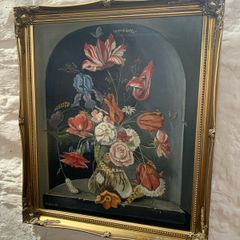 Large Original Floral Still Life Oil on Canvas.