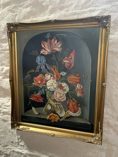 Large Original Floral Still Life Oil on Canvas.