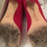 Raspberry red suede shoes Image 9