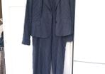 Jaeger Navy Stripe Linen Trouser Suit (14