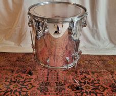 Ludwig Chrome Over Wood 6 Ply Maple Floor Tom Drum 16 x 16