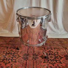 Ludwig Chrome Over Wood 6 Ply Maple Floor Tom Drum 16 x 16