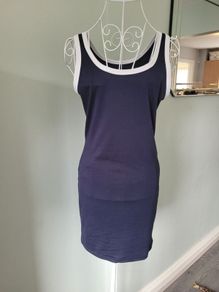 navy sleeveless dress