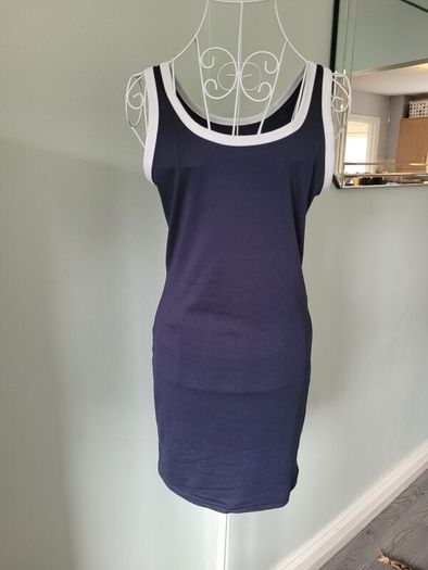 navy sleeveless dress
