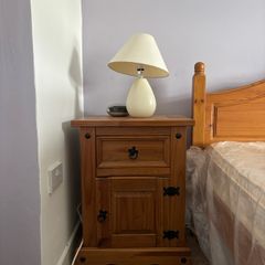 Two pine bedside lockers