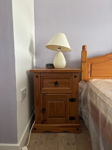 Two pine bedside lockers