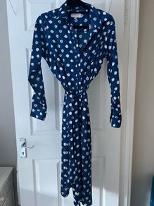 Dancing Leopard Silky Blue Dress UK12