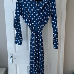 Dancing Leopard Silky Blue Dress UK12