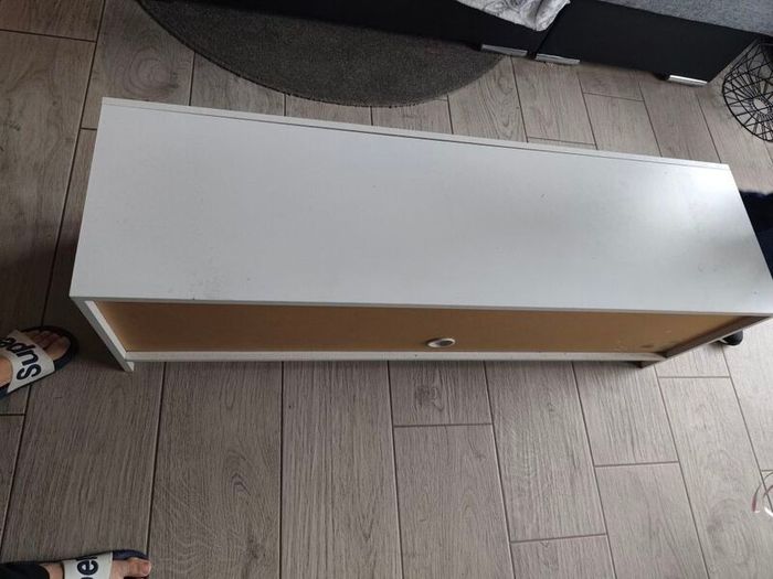 TV unit with led lights at the back