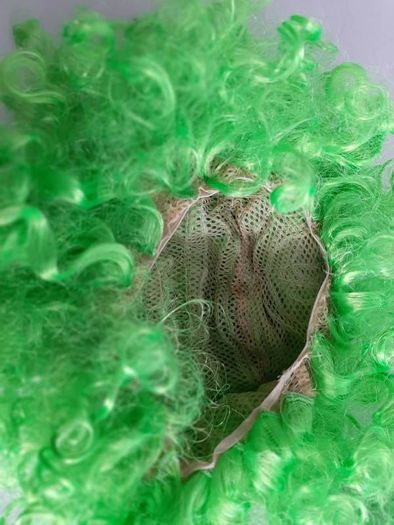 New green curly wig
