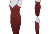 Pretty Little Thing Red Strappy Pencil Wrap Dress  Uk 10 BNWTS includes postage
