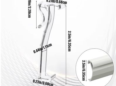 Valance blind clips 6.35cm Pack of 16