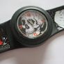 Slap-on Watch - Black Rubber Band with Skulls Image 4