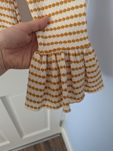 Yellow & White Stripe Savida Long Sleeved Top Size Small