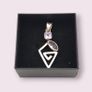 Silver Amethyst Geometric Spiral Pendant Image 10