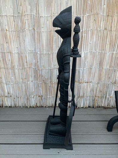 Fireplace tool set ( knight In shining Armour) solid iron